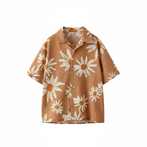 Chemise à col cubain pour homme, à manches courtes, à motifs floraux, respirante, sur mesure, OEM, vente en gros - Product Image 1