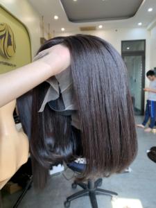 Hueso recto corte Romo Bob corte pelucas con cabello virgen Remy 100% cabello humano vietnamita cabello tejido crudo de trama sin procesar - Product Image 4
