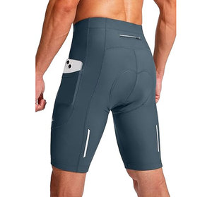 Shorts de cyclisme unisexes respirants de haute qualité en spandex/coton avec rembourrage 3D pour la route et le VTT, poches zippées - Product Image 2