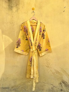 Robe longue décontractée d'été pour femmes, imprimé floral, col en V, manches courtes, tissée en coton 100% - Product Image 3
