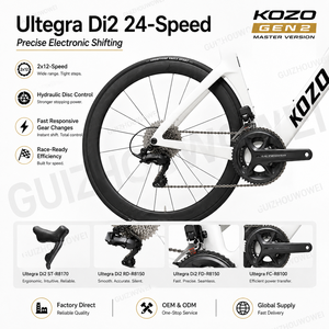 Vélo de route en carbone KOZO2 T800 Ultegra Di2 électronique 2x12, pneus 700x28C, freins à disque hydrauliques, jeu de roues 50 mm, vélo de course - Product Image 3