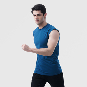 เสื้อกล้ามถักทรงโอเวอร์ไซส์สีพื้นสไตล์วินเทจสำหรับผู้ชาย ระบายอากาศได้ดี สวมใส่สบาย เหมาะสำหรับใส่ในชีวิตประจำวันและออกกำลังกาย สีเทา ประดับด้วยลูกปัด - Product Image 1