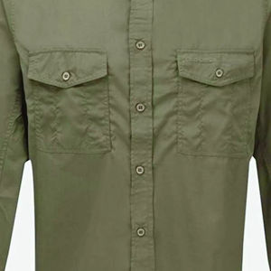 Elegantes Camisas Casuales de Sarga Antiarrugas para Hombre, 100% Algodón Transpirable, para Negocios y Trabajo, Verano, con Logotipo y Diseño Personalizados OEM - Product Image 5
