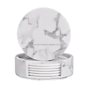 Top Trendy Marble <b>Coasters</b> for Home and Kitchen Decor Customized Color Round Shape High Standard Quality Reasonable Price - Product Image 6