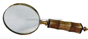 Loupe de poche en laiton antique 10X lecture inspection pièce et timbre faible vue personnes âgées avec poignée en résine - Product Image 2