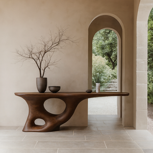 Mesa Consola Moderna Hecha a Mano de Madera Maciza para Hotel y Apartamento, Decoración para Sala de Estar, Entrada o Pasillo - Product Image 5