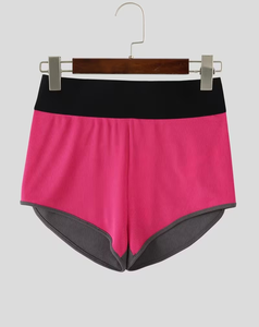 Men Knitted Color Blocked Casual Loungewear Shorts Mid Rise Quick Dry Spandex Polyester All Seasons - Product Image 3