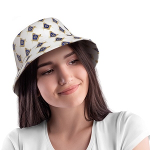 Master Mason Blue Lodge Bucket <b>Hat</b> - Premium Cotton Square & Compass G Beach <b>Hat</b> - Product Image 3