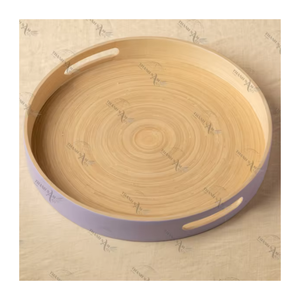 Modern <b>Large</b> Bamboo <b>Serving</b> <b>Tray</b> Durable Recyclable Easy Clean Food-Safe for Kitchen Living Room Coffee Table Decor - Product Image 4