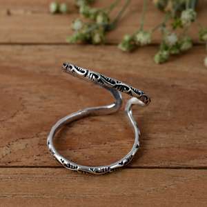 SHYAM JEWELRS Luxury 925 Sterling Silver Patterned Arthritis Splint <b>Ring</b>-<b>Adjustable</b> Swan Neck Support for PIP/DIP Joint - Product Image 3