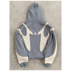 Premium Unisex Custom Distressed <b>Drop</b> Shoulder Hoodie Washed Pullover with Boxy Baggy Applique Embroidery Street Wear Pattern - Product Image 5