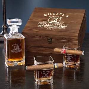 Caja de Regalo de Madera Rectangular Ecológica Personalizada para Vasos de Whisky |   Diseño Moderno |   Exhibidor de Mesa |   Regalo de Cumpleaños o Aniversario | - Product Image 2