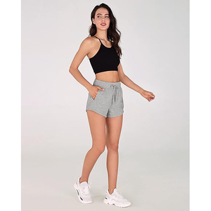 Shorts d'intérieur en polaire écologique 220g pour femme, doux et confortables, taille mi-haute, coupe décontractée, avec cordon de serrage, chauds pour l'hiver - Product Image 5