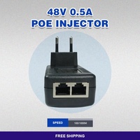 Minipuerto Lan de 10/100mbps, extensor Poe de 1 a 2, 48v a 12v, 24v, 0.5a, Conector de CA, inyector divisor Poe