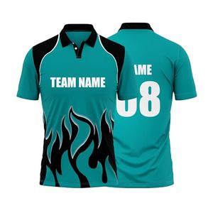 เสื้อคริกเก็ตแบบขายส่งที่ปรับแต่งได้สำหรับสโมสรและทัวร์นาเมนต์ - เสื้อผ้ากีฬาผ้าฝ้าย/โพลีเอสเตอร์พิมพ์ลายดิจิทัล ชื่อทีม/ชื่อผู้เล่น - Product Image 1