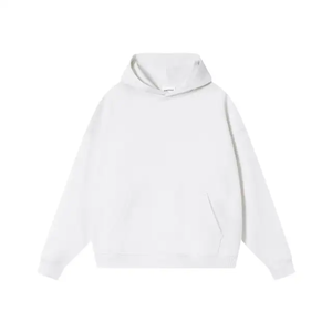 Sudadera con Capucha Blanca Extra Grande para Hombre, Corte Regular, Informal, de Algodón Tejido, con Bolsillo, para Otoño - Product Image 1
