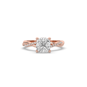 Bague de fiançailles en diamant de laboratoire taille coussin 2 carats, argent 925 plaqué or, certifiée IGI, style luxueux et léger pour femme - Product Image 2