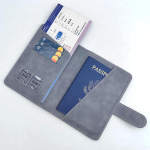 Wholesale and Custom Logo Travel Credit Card <b>Wallet</b> Passport Cover Case PU Leather Travel Passport <b>Holder</b> with Magnetic Closure - Product Image 3