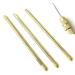 Lot de 3 aiguilles de ventilation en laiton pour la pose d'extensions capillaires et la fabrication de perruques en dentelle – Outil professionnel - Product Image 1