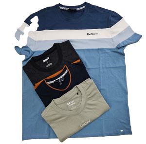 Nouveau Design T-shirt à séchage rapide pour hommes respirant col rond solide motif imprimé 100% coton fil court teint Techniques lavées - Product Image 1