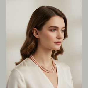 Women's Pink <b>Opal</b> Beaded Blush <b>Necklace</b>-Ethnic Style for Wedding & Party Gifts - Product Image 4