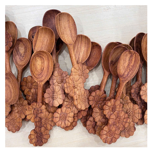 Solid Acacia Wooden <b>Spoon</b> <b>Small</b> <b>Spoon</b> Handmade Wooden <b>Spoon</b> Mini Tea Coffee Kitchen Utensils Bulk Eco Friendly Natural Set - Product Image 1