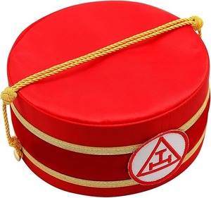 Royal Arch Chapter Crown Cap - Red & <b>White</b> - Masonic Crown Cap Fabric type Cotton Twill Patch - Product Image 1