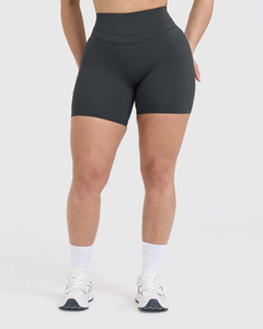 Factory Price Coal Unified <b>Shorts</b> For <b>Women</b> High Waisted <b>Women's</b> <b>Shorts</b> <b>Compressive</b> Waistband Sweat Wicking Performance Fabric - Product Image 1
