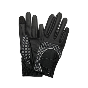 Gants d'équitation en cuir avec logo personnalisé, antidérapants, noirs, améliorant la prise de rênes, design personnalisé, gants d'équitation performants - Product Image 1