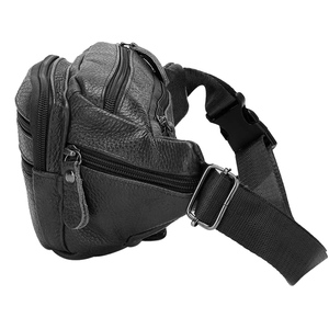 Riñonera Deportiva Impermeable de Gran Capacidad, Unisex, de Cuero Genuino Marrón, de Alta Calidad y Personalizable - Product Image 1