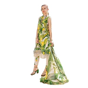 Hermoso vestido estampado de verano para bodas Viscosa Salwar Kameez en multicolor tradicional agradable para eventos indios paquistaníes - Product Image 1