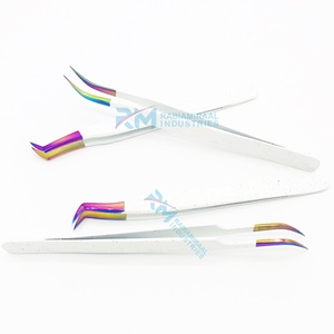 Pince à cils RMI en acier inoxydable multi-plasma, courbée à 90 degrés, pour volume et précision, outils d'extension - Product Image 3