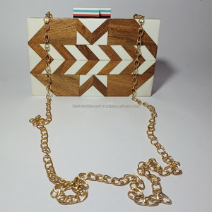 Pochette de Soirée d'Été Personnalisée en Cuir PU Faite à la Main, Ornée de Diamants et de Boutons, Doublure PVC, Artisanat en Résine, Style Vintage de Luxe - Product Image 1