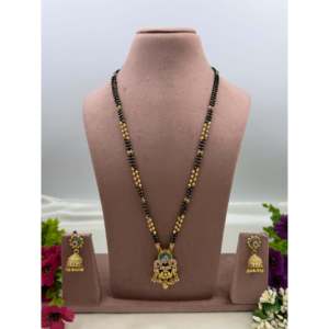 Indian Ethnic Gold Plated <b>Bridal</b> Mangalsutra <b>Jewelry</b> <b>Set</b> - Product Image 1