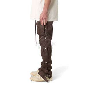 Pantalones Cargo de Cuero para Invierno, Diseño Personalizado, Pantalones Cargo de Cuero para Hombre Hechos a Medida - Product Image 2
