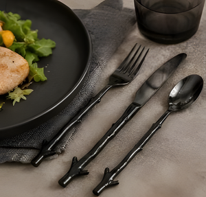 Juego de Cubiertos de Acero Inoxidable con Acabado Negro para Uso en el Hogar, Restaurantes y Hoteles, al por Mayor - Product Image 2
