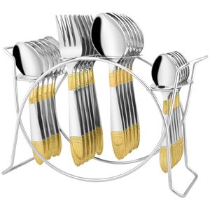 Ensemble de couverts contemporains écologiques et durables en acier inoxydable - Qualité supérieure, résistant au lave-vaisselle, durable pour la maison - Product Image 1