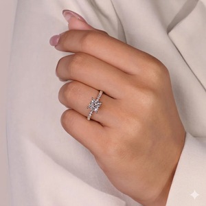 Anillo de Compromiso Solitario de Oro de 14K VBSR-162, Anillo de Eternidad con Diamante Cultivado en Laboratorio, Corte Princesa, 1.32CT, Anillo de Boda Trenzado para Mujer - Product Image 4