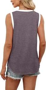 <b>Tank</b> <b>Tops</b> <b>Women</b> Solid Jersey <b>Knitted</b> Breathable Anti-pilling Lace Casual Neck Color Block Sleeveless Summer Beach Vacation - Product Image 2