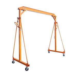 Gru a portale interamente in acciaio ad altezza regolabile, portata 8 tonnellate, blocco automatico, min. 95 pollici Altezza massima 142 pollici. Ruote Girevoli con Blocco Altezza TMG AGC - Product Image 3