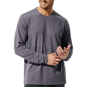 T-shirt à manches longues pour hommes, décontracté, en coton, coupe ajustée, style tendance - Product Image 4