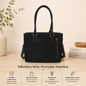 Western Genuine Suede Leather Shoulder <b>Bag</b> with Embroidered Stitch Detail Detachable Crossbody Strap Women's Fashion Handbag - Product Image 2