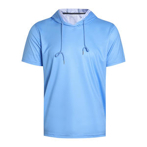 Camiseta Deportiva con Capucha de Manga Corta para Hombre, Transpirable, para Entrenamiento, Gimnasio, Ejercicio, Fitness, Sudadera de Alta Calidad - Product Image 1