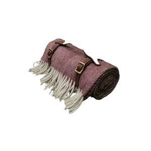 ผ้าห่มทอลายก้างปลาเบอร์กันดีเนื้อนุ่ม - Product Image 4