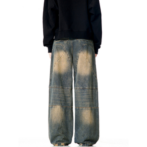 Pantalon cargo classique pour homme, couleur personnalisée, lavage au sable, respirant, écologique, streetwear, 5 poches, jean en denim - Product Image 6