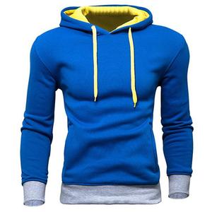 Wholesale Men's <b>Hoodie</b> Pullover 100% Cotton Casual Solid Color Breathable Pocket Winter Customized Logo Design - Product Image 4