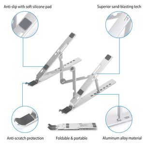 Aluminum Foldable Laptop <b>Stand</b> with Angle Adjustable <b>Tablet</b> PC & Phone Holder Ventilated Riser <b>for</b> Desktop Use - Product Image 5