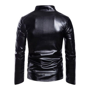 Chaqueta de Cuero Sintético Negra Personalizada para Hombre, con Acolchado de Diamantes, Cuello Alto, Venta al Por Mayor, OEM, Marca Privada, Comprador de EE. UU., Moda, Talla XL - Product Image 3