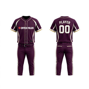 Premium Quality <b>Baseball</b> Uniform <b>Set</b> Men's Short Sleeve Moisture Wicking Polyester Jersey Pants Custom Logo Sublimated Print - Product Image 1
