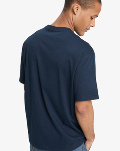 Camiseta de Algodón para Hombre, Diseño 2026, Color Azul Marino Sólido, Cuello Redondo, Manga Corta, Corte Regular, Estilo Casual, Tejido de Punto Liso, Bajo Costo - Product Image 3